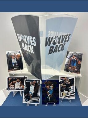 Anthony Edwards 6 card lot + Timberwolves Game Bought Promotional Popcorn Bucket